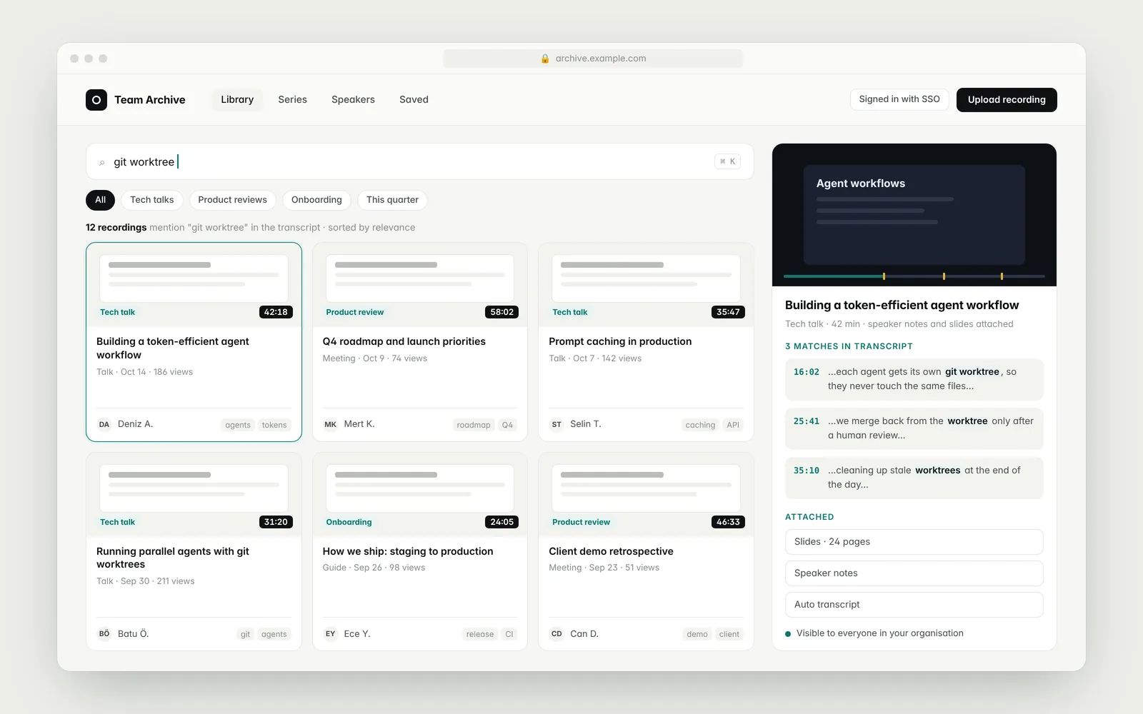 Screenshot of Internal Knowledge Archive