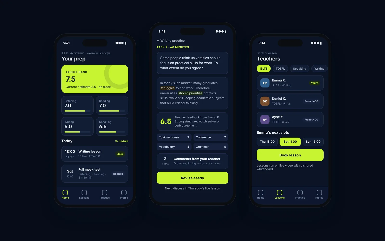 Screenshot of Language Exam Prep App