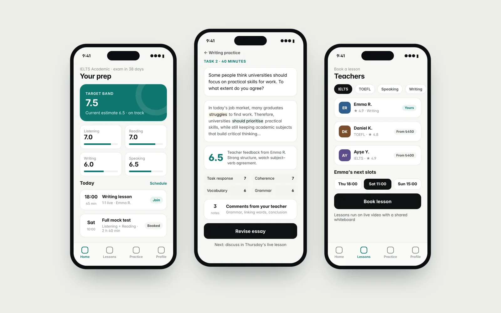 Screenshot of Language Exam Prep App