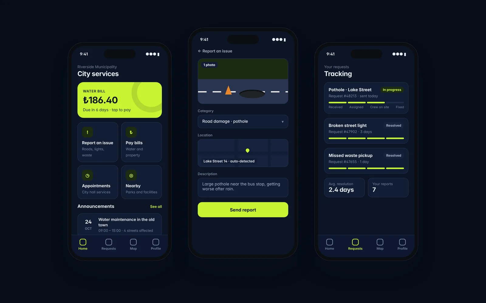 Screenshot of Municipal CRM Mobile App