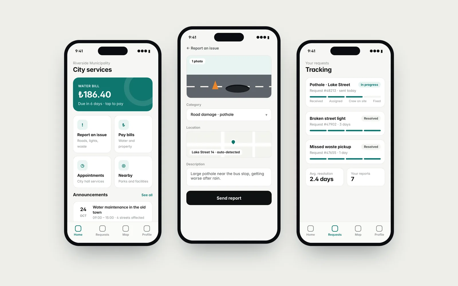 Screenshot of Municipal CRM Mobile App